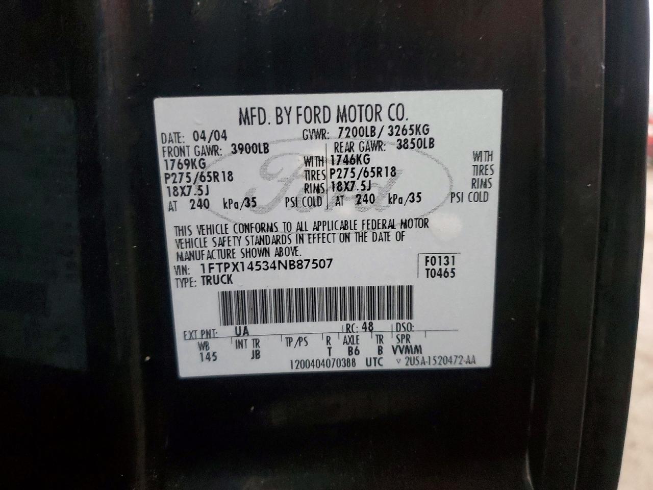 2004 FORD F150 photo 12