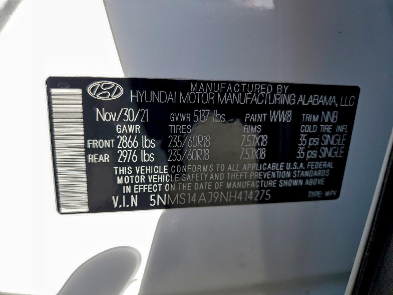 2022 HYUNDAI SANTA FE SE photo 13