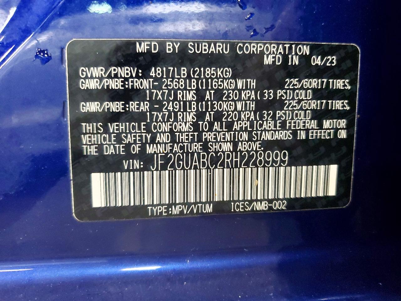 2024 SUBARU CROSSTREK photo 13