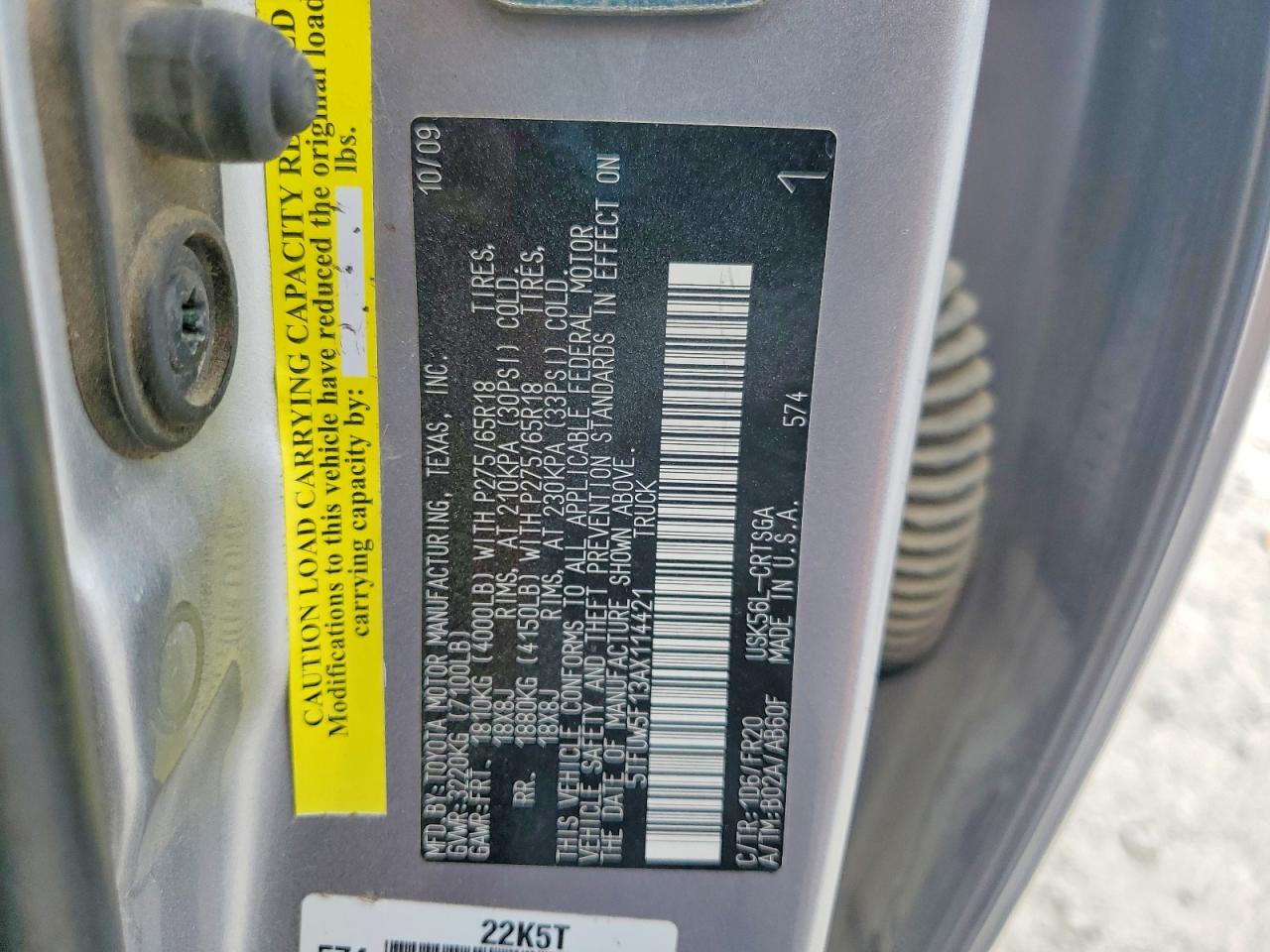 2010 TOYOTA TUNDRA GRADE photo 13