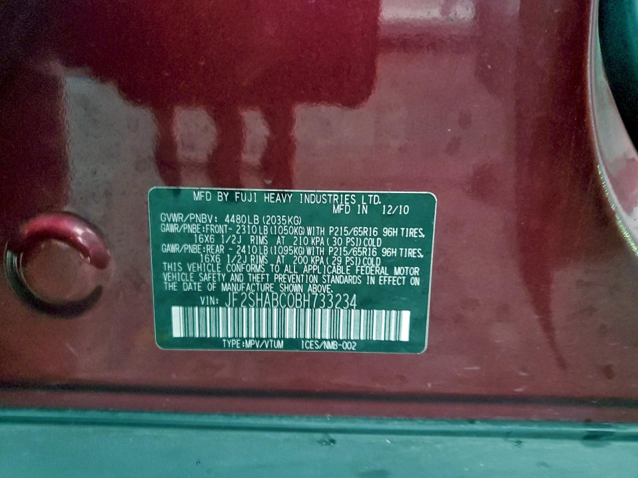 2011 SUBARU FORESTER 2.5X photo 25