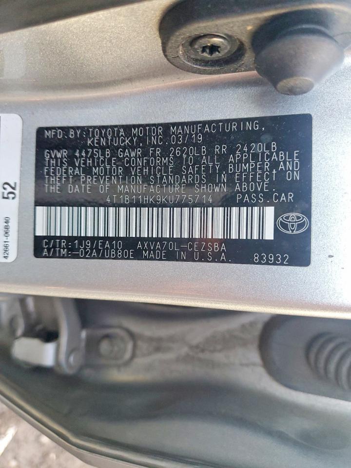 2019 TOYOTA CAMRY L photo 23