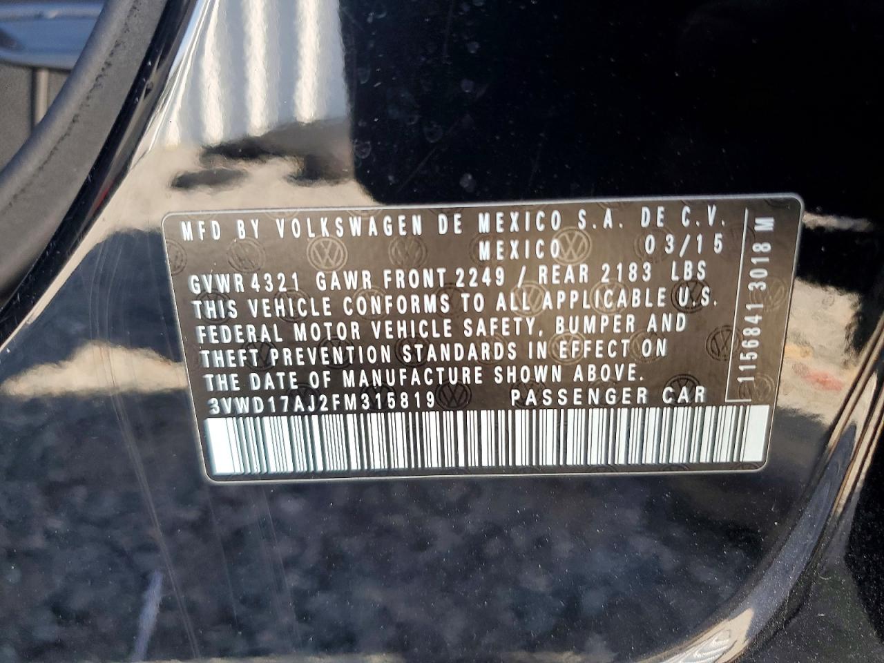 2015 VOLKSWAGEN JETTA SE photo 12