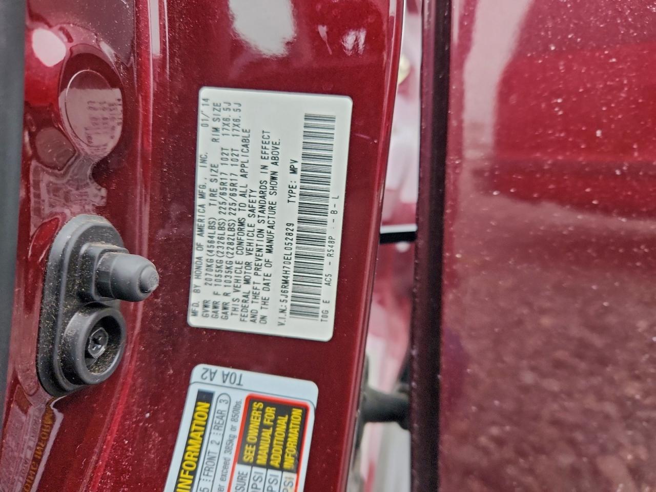 2014 HONDA CR-V EXL photo 12