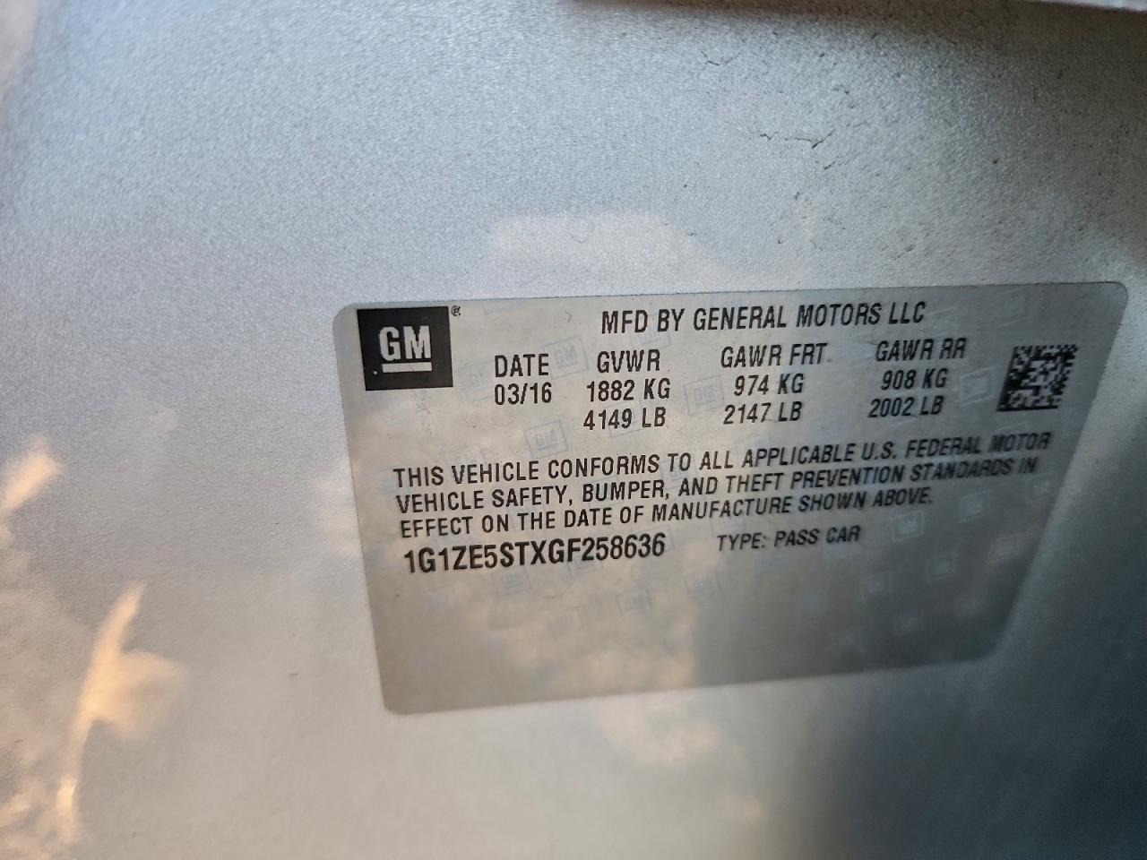 2016 CHEVROLET MALIBU LT photo 12