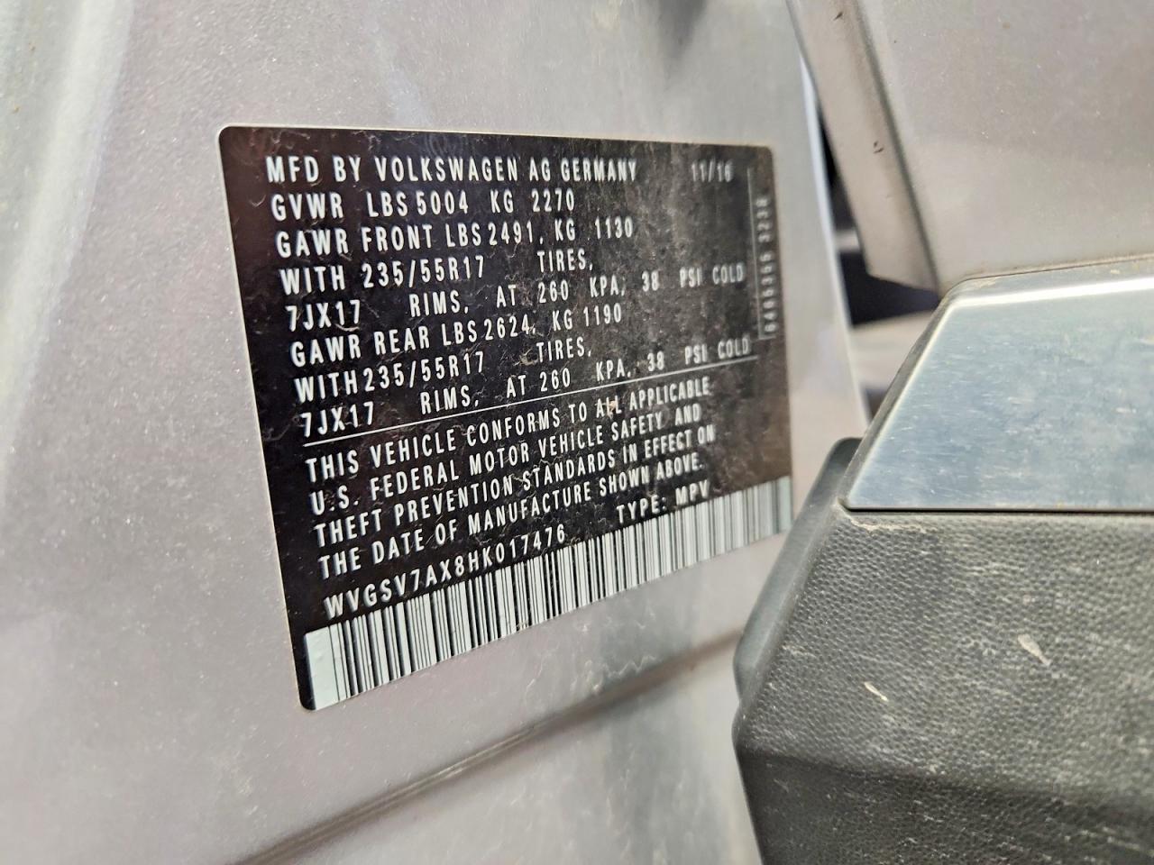 2017 VOLKSWAGEN TIGUAN WOLFSBURG photo 13