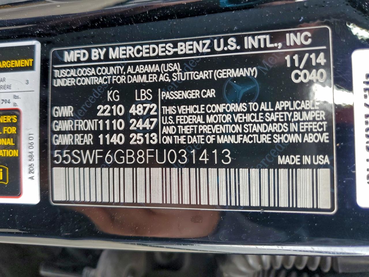 2015 MERCEDES-BENZ C 400 4MATIC photo 12