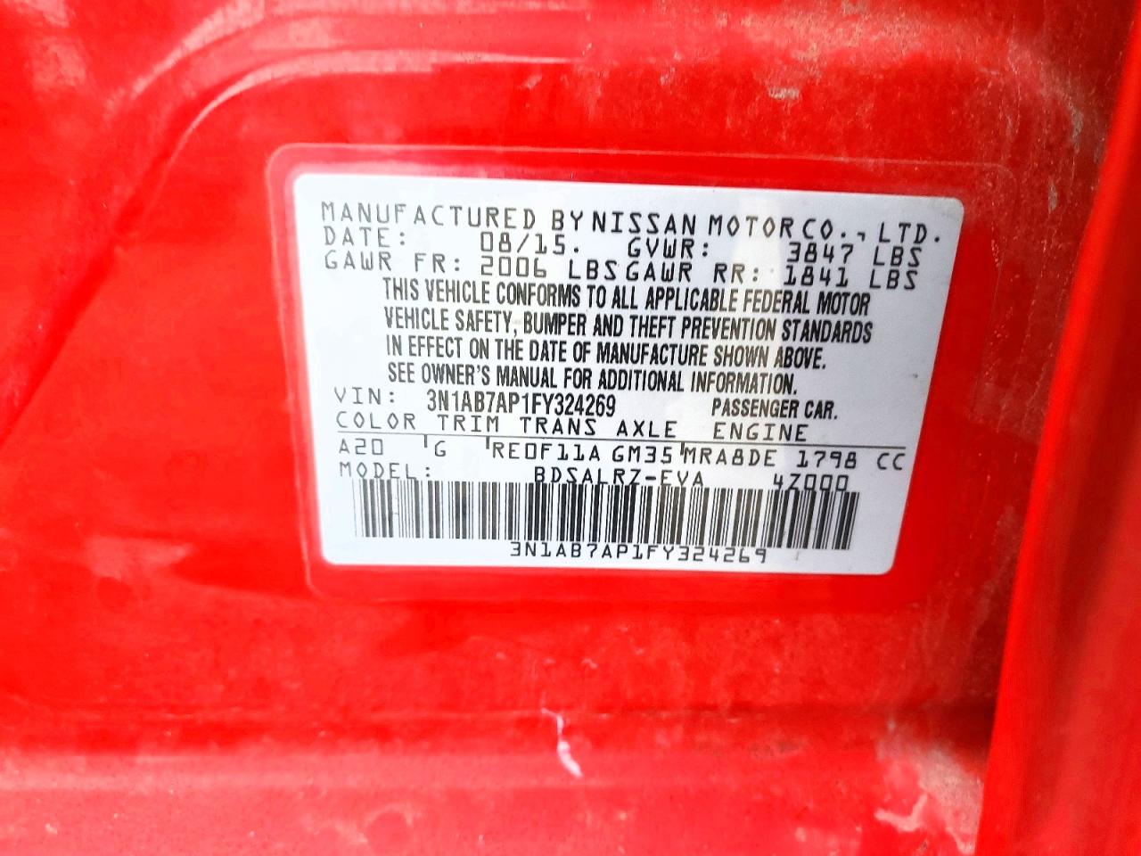 2015 NISSAN SENTRA S photo 23