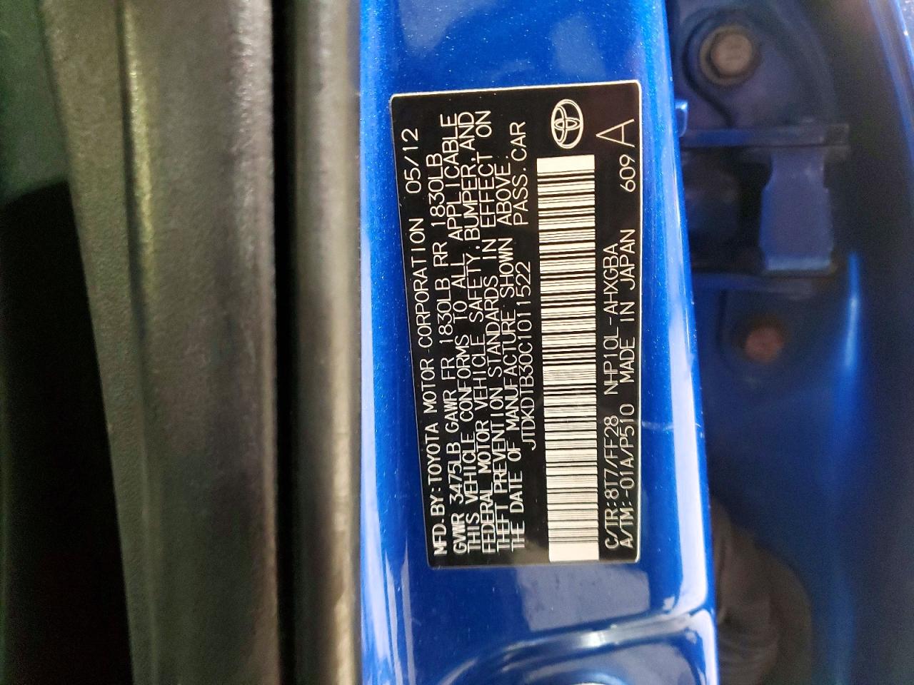 2012 TOYOTA PRIUS C photo 13