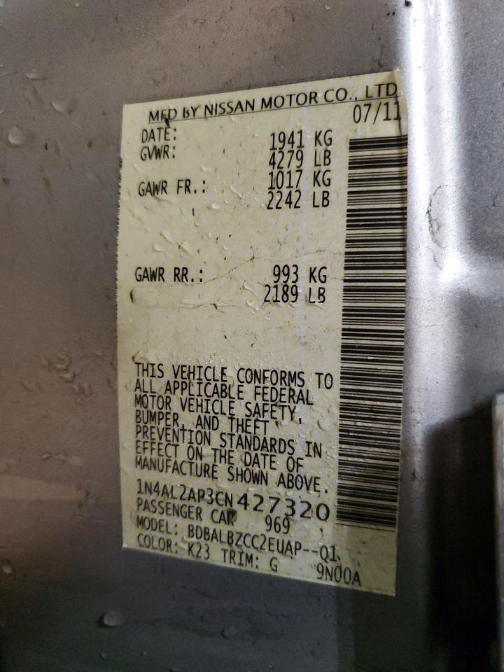 2012 NISSAN ALTIMA BASE photo 25