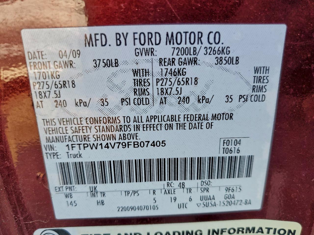 2009 FORD F150 SUPERCREW photo 12