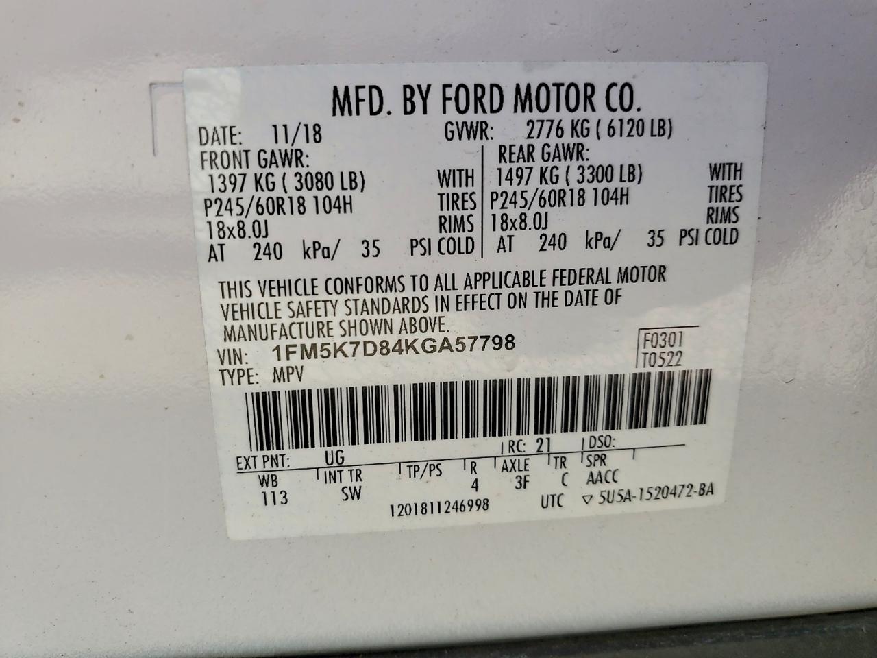 2019 FORD EXPLORER XLT photo 25
