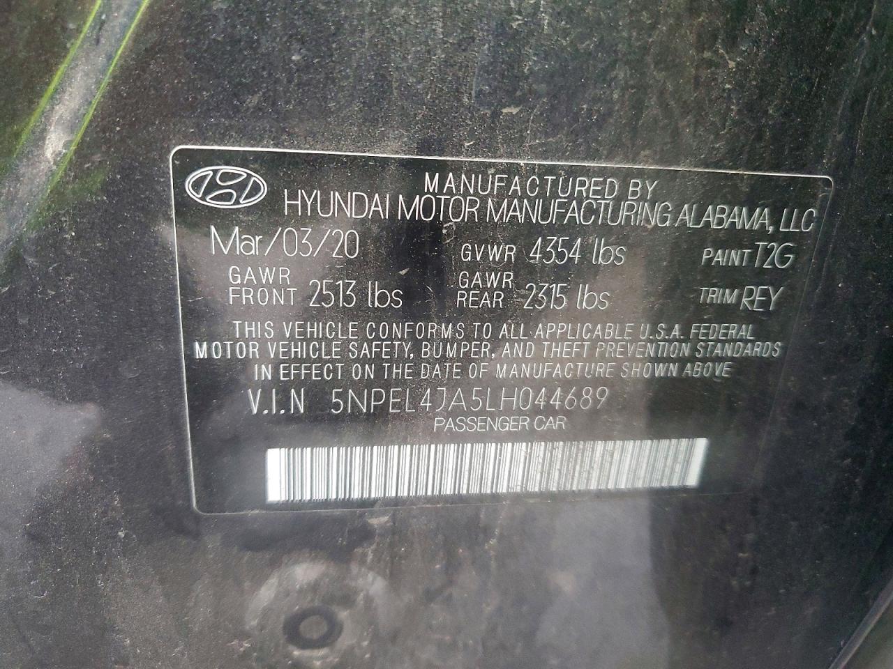 2020 HYUNDAI SONATA SEL photo 12