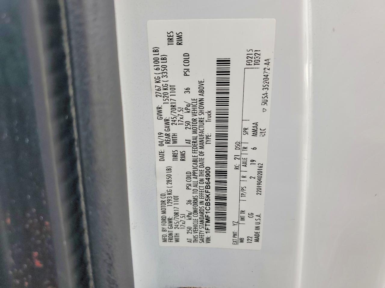 2019 FORD F150 photo 12