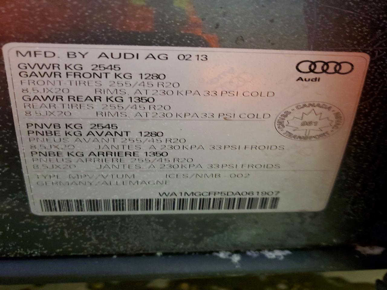 2013 AUDI Q5 PREMIUM photo 13