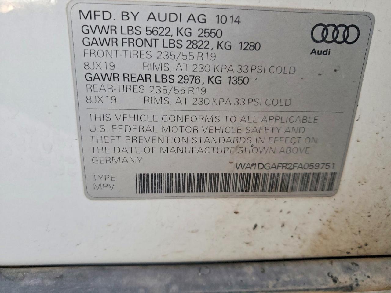 2015 AUDI Q5 PREMIUM PLUS photo 13
