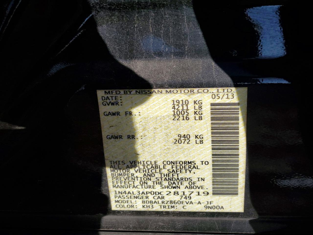 2013 NISSAN ALTIMA 2.5 photo 12
