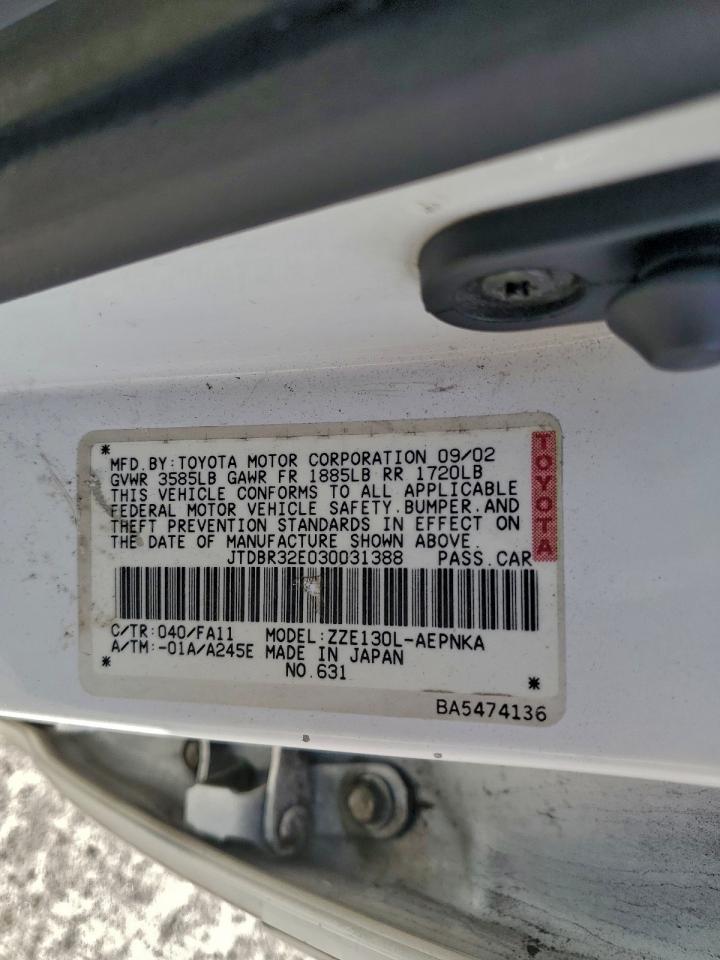 2003 TOYOTA COROLLA CE photo 23