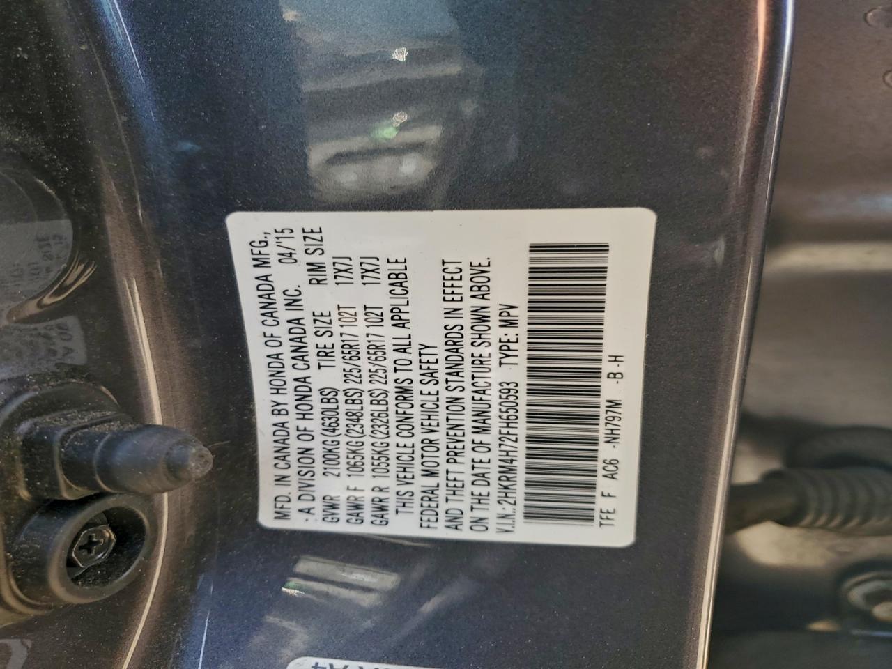 2015 HONDA CR-V EXL photo 13