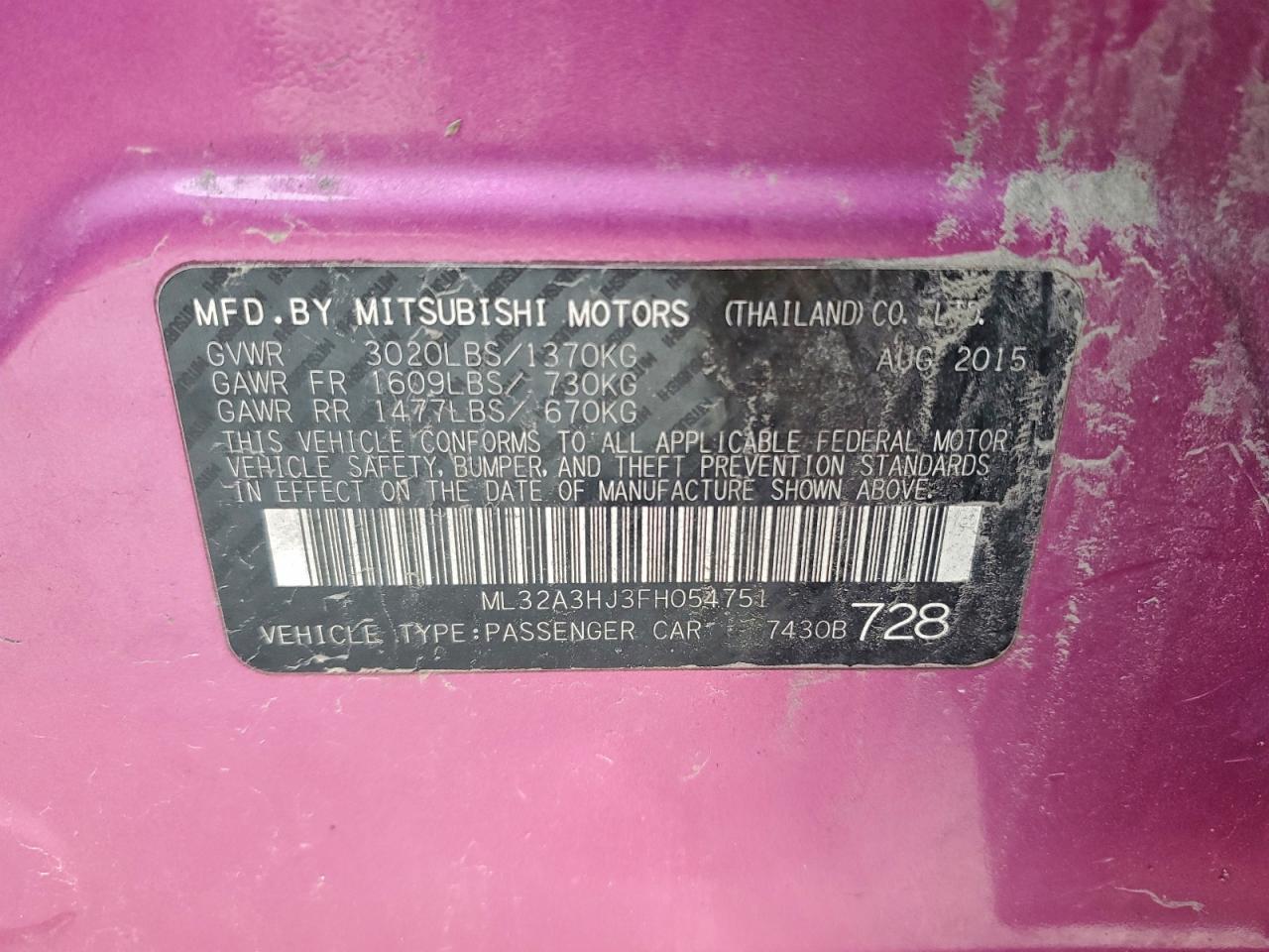 2015 MITSUBISHI MIRAGE DE photo 23