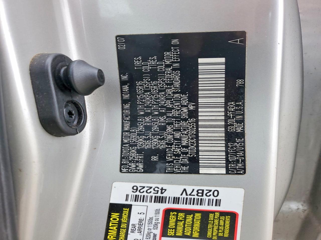 2007 TOYOTA SIENNA CE photo 13