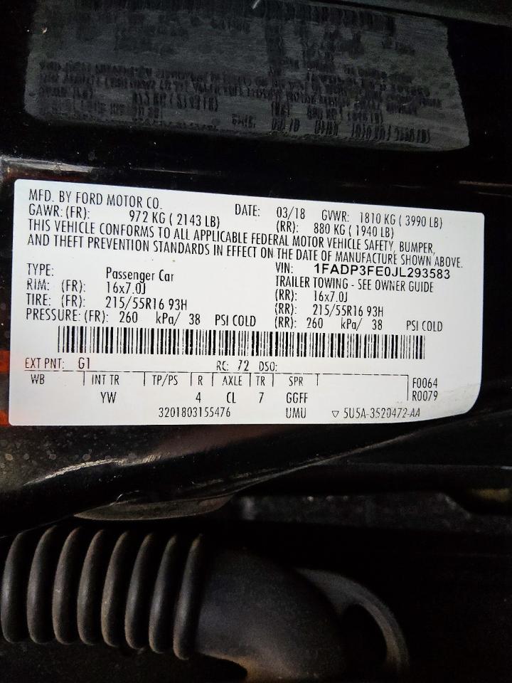 2018 FORD FOCUS SE photo 12