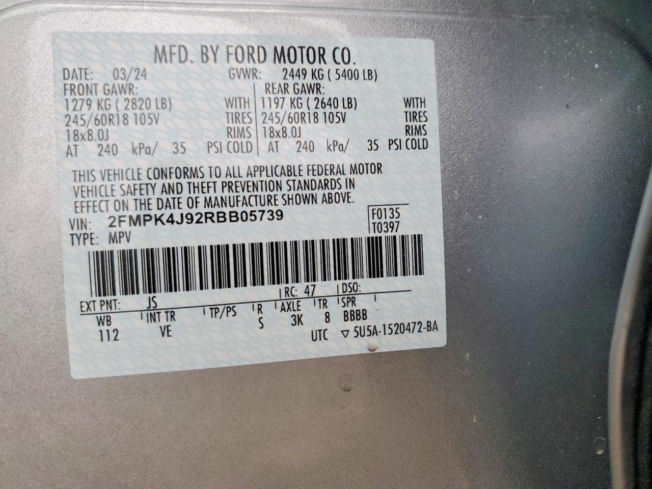 2024 FORD EDGE SEL photo 14