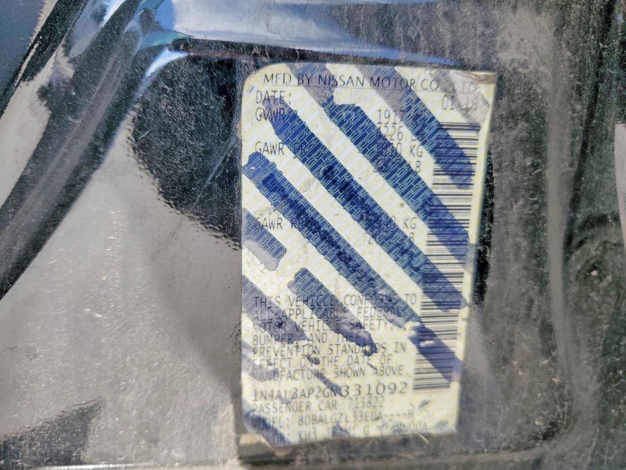 2016 NISSAN ALTIMA 2.5 photo 12