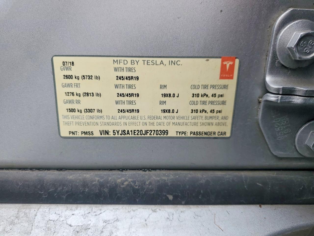 2018 TESLA MODEL S photo 23