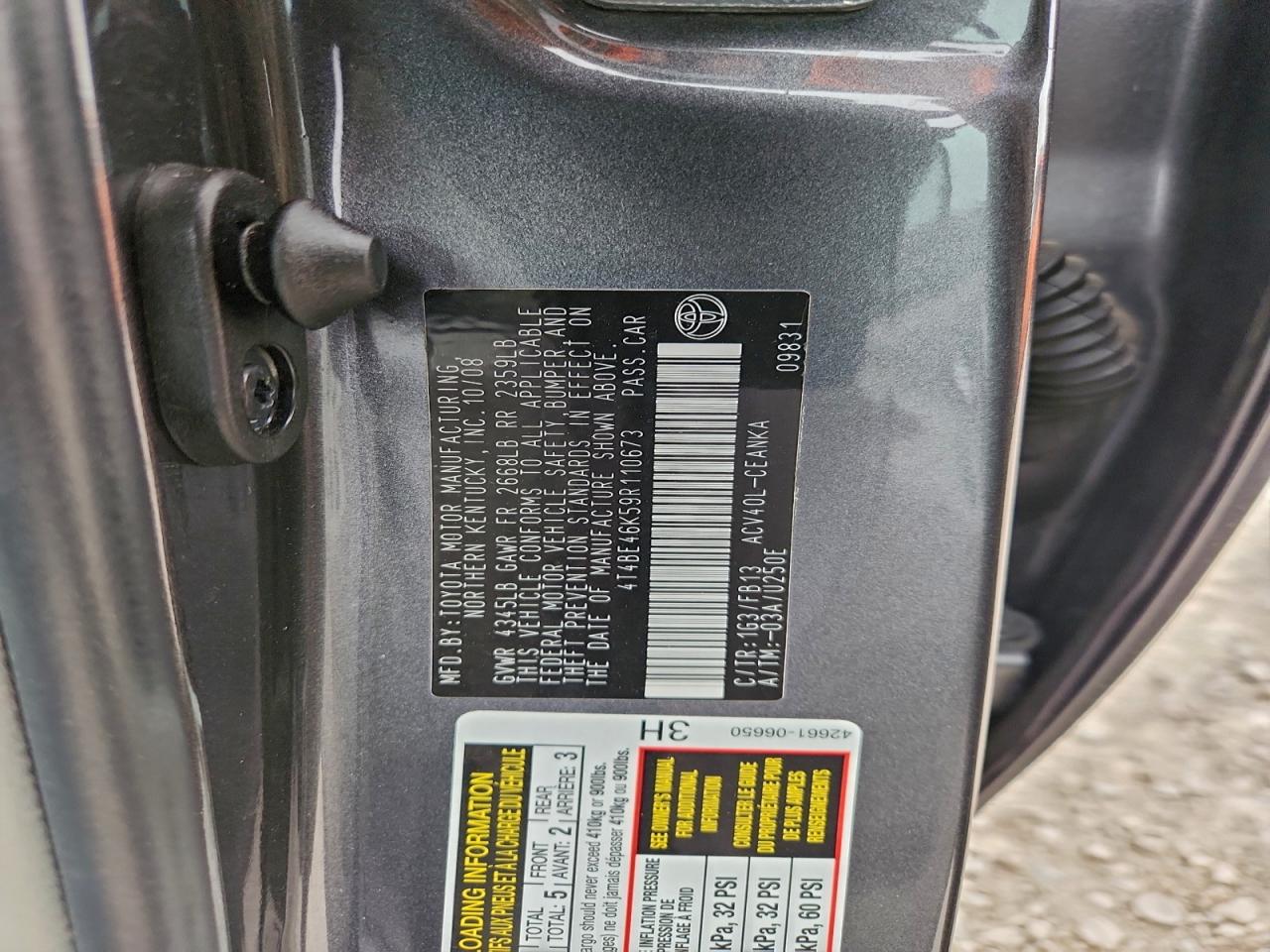 2009 TOYOTA CAMRY BASE photo 13