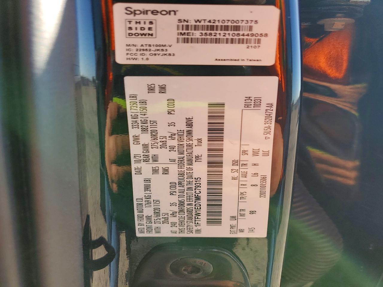 2021 FORD F150 SUPERCREW photo 12