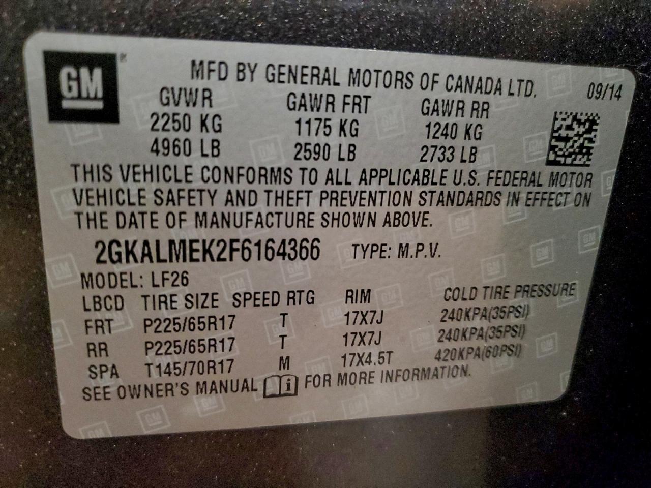 2015 GMC TERRAIN SLE photo 13