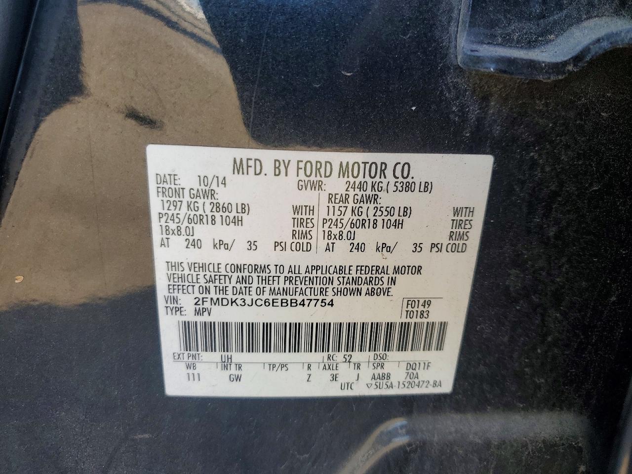 2014 FORD EDGE SEL photo 25