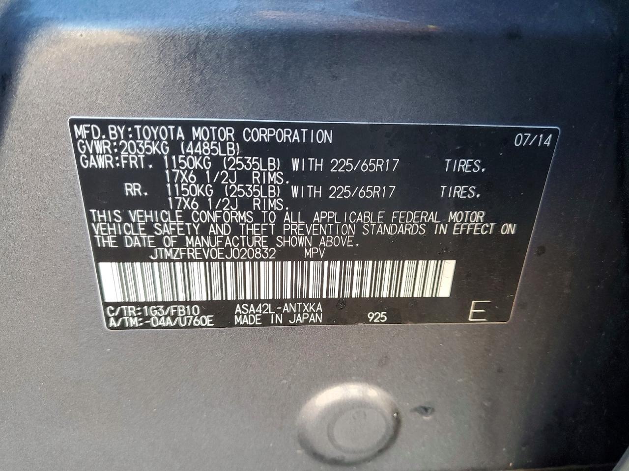 2014 TOYOTA RAV4 LE photo 13