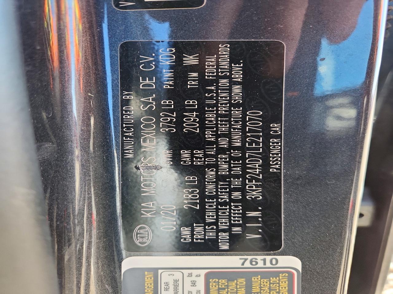 2020 KIA FORTE FE photo 13