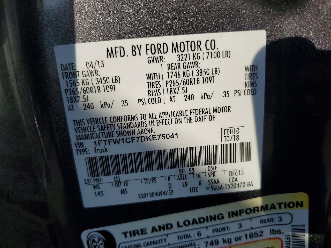 2013 FORD F150 SUPERCREW photo 23