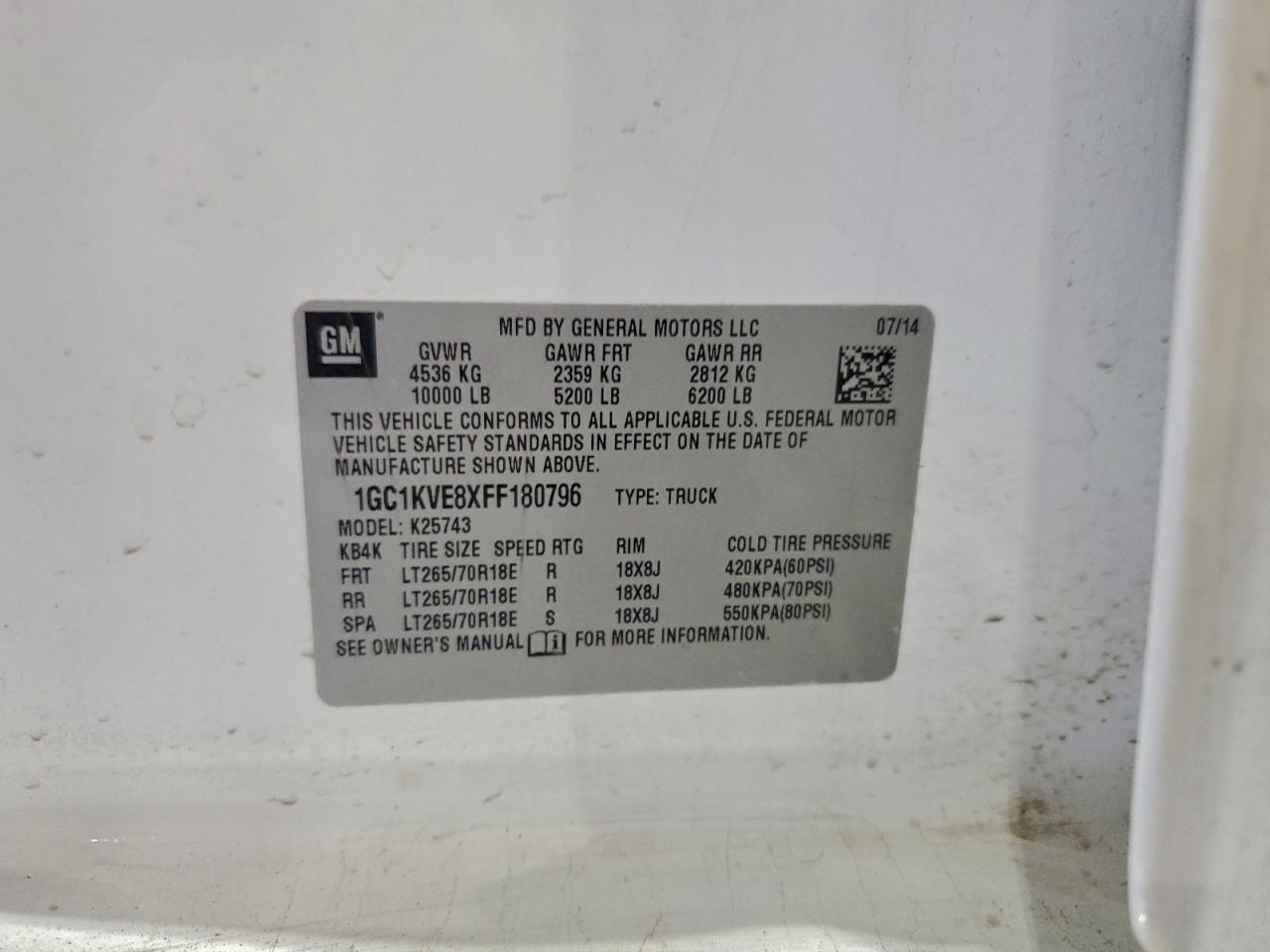 2015 CHEVROLET SILVERADO K2500 HEAVY DUTY LT photo 34