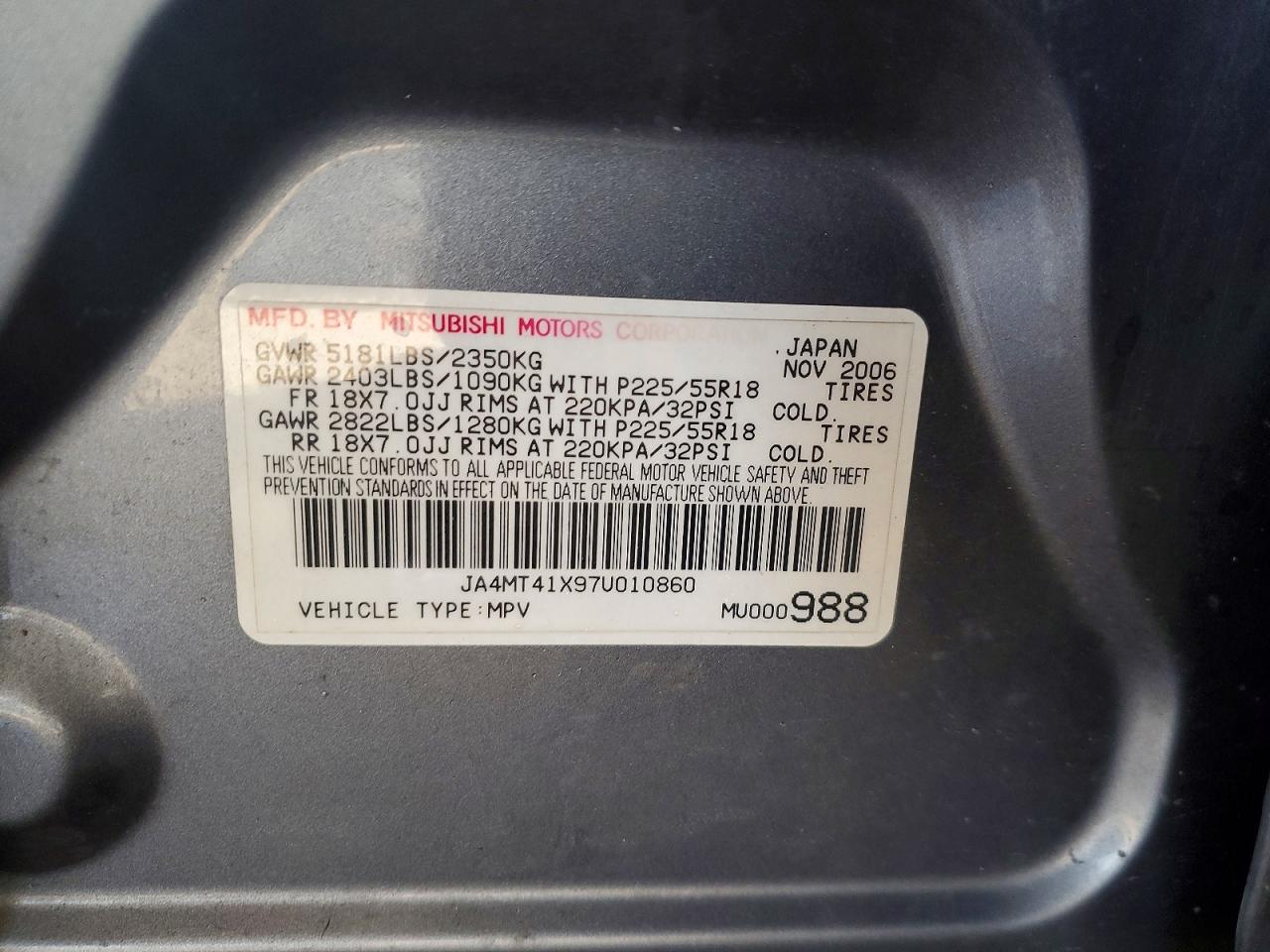 2007 MITSUBISHI OUTLANDER XLS photo 13