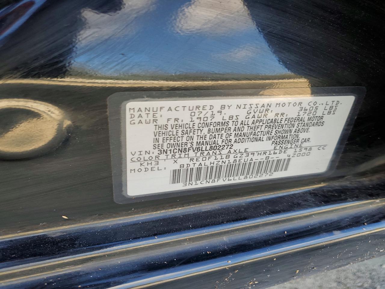 2020 NISSAN VERSA SR photo 13