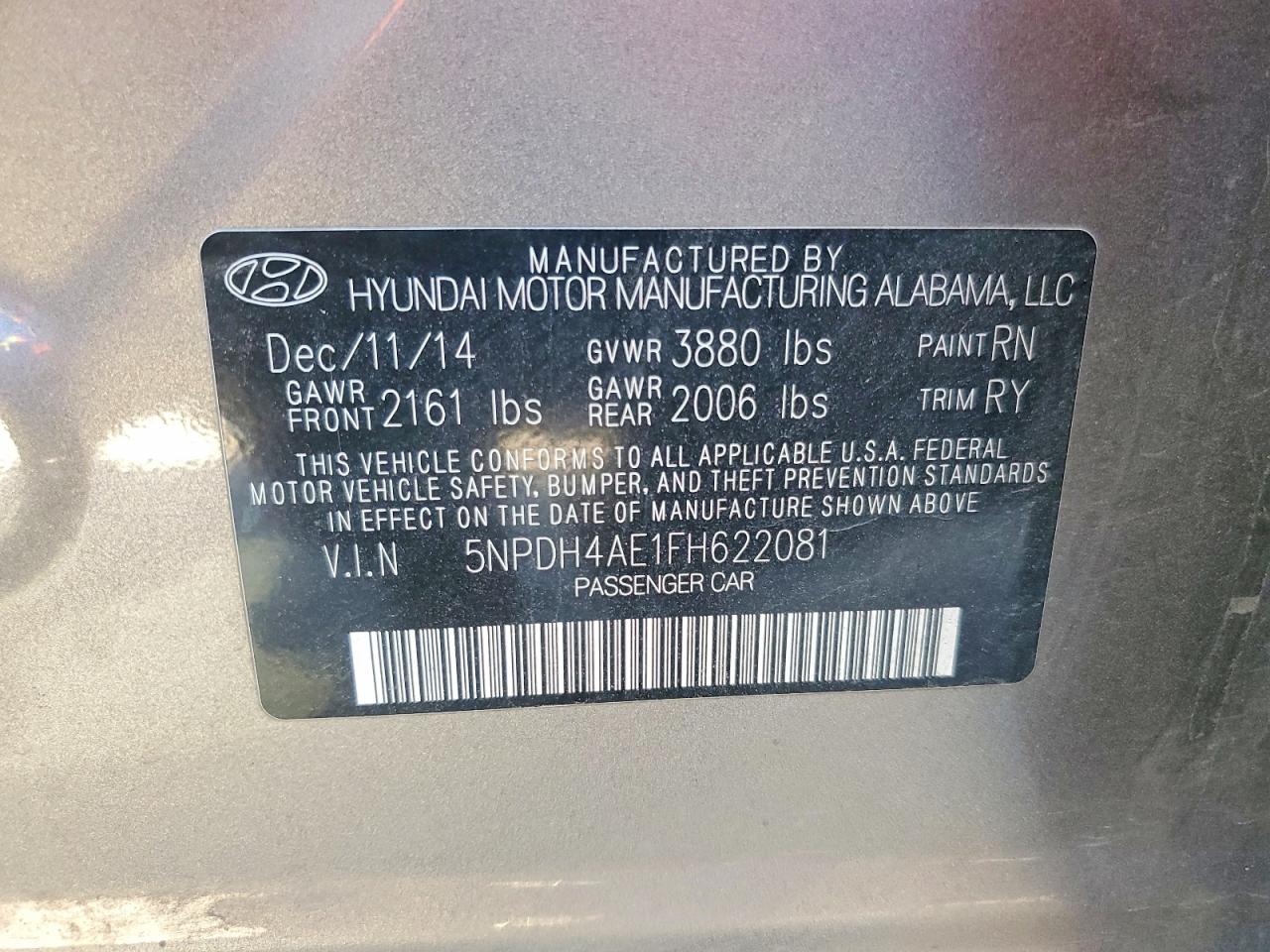 2015 HYUNDAI ELANTRA SE photo 13