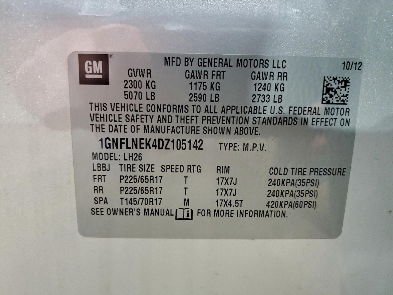 2013 CHEVROLET EQUINOX LT photo 13