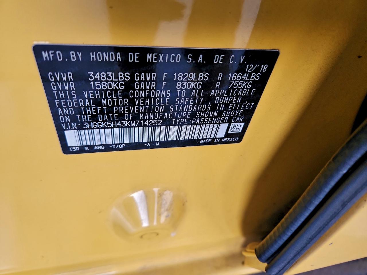 2019 HONDA FIT LX photo 25