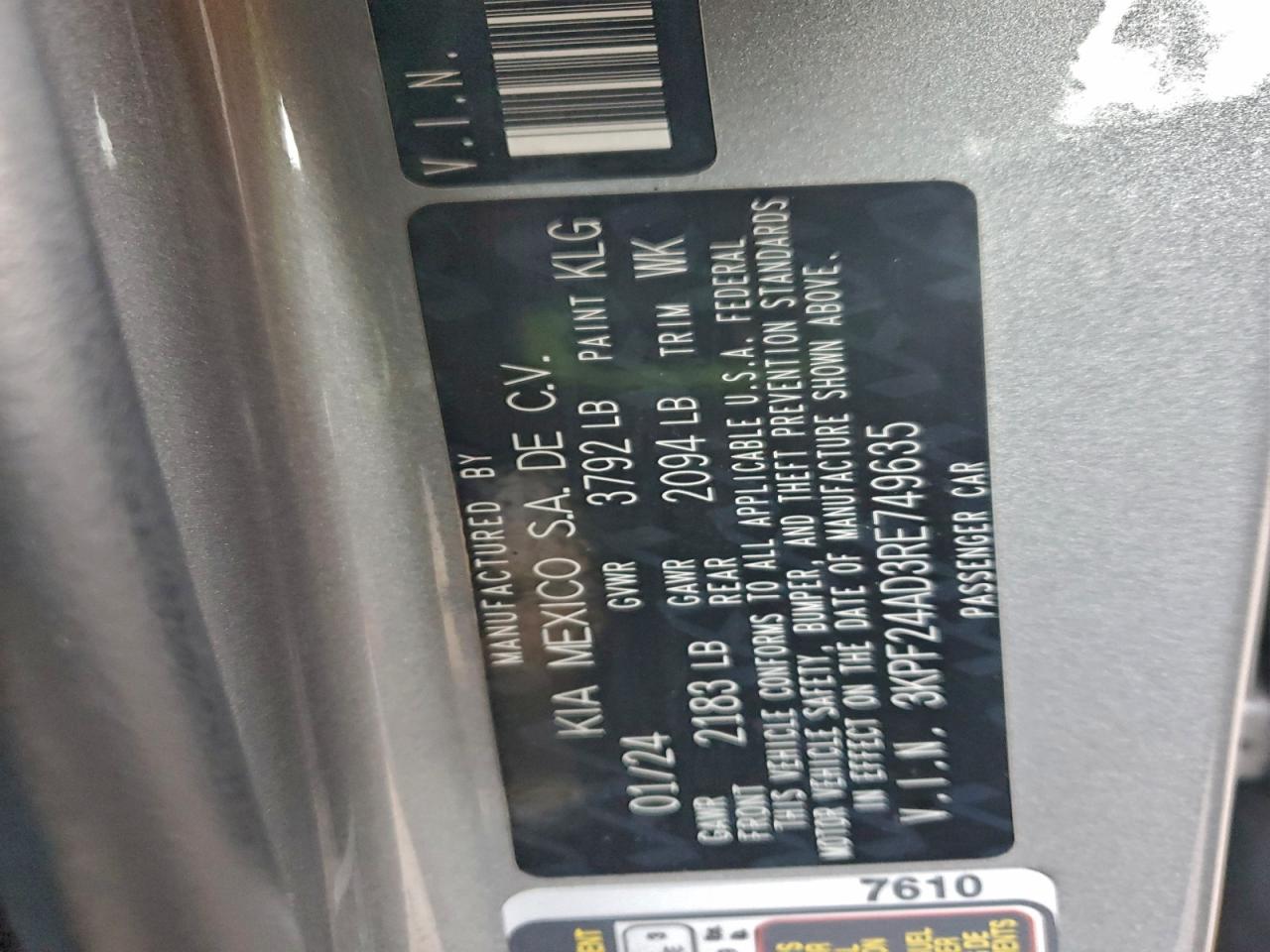2024 KIA FORTE LX photo 12
