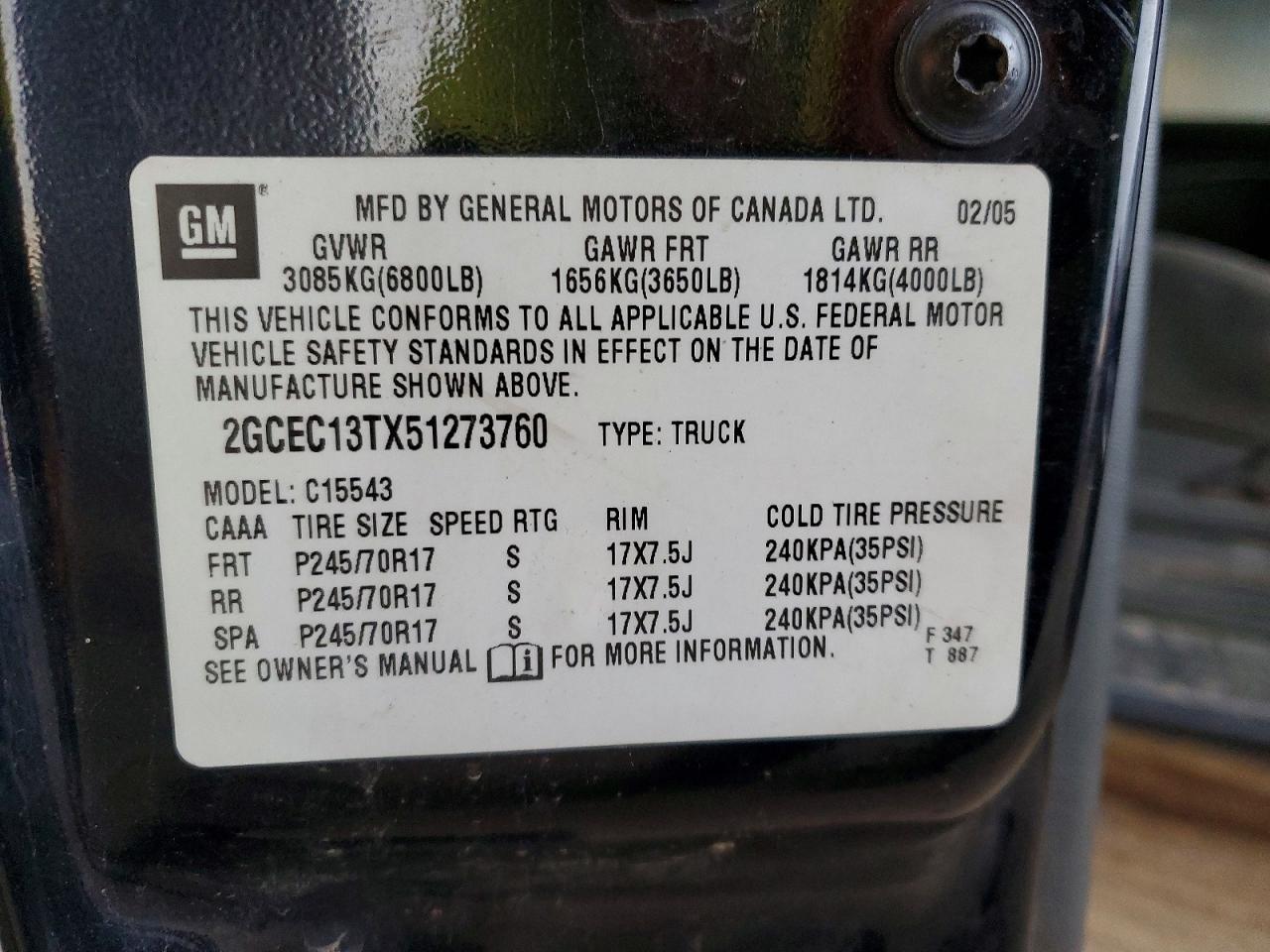 2005 CHEVROLET SILVERADO C1500 photo 12