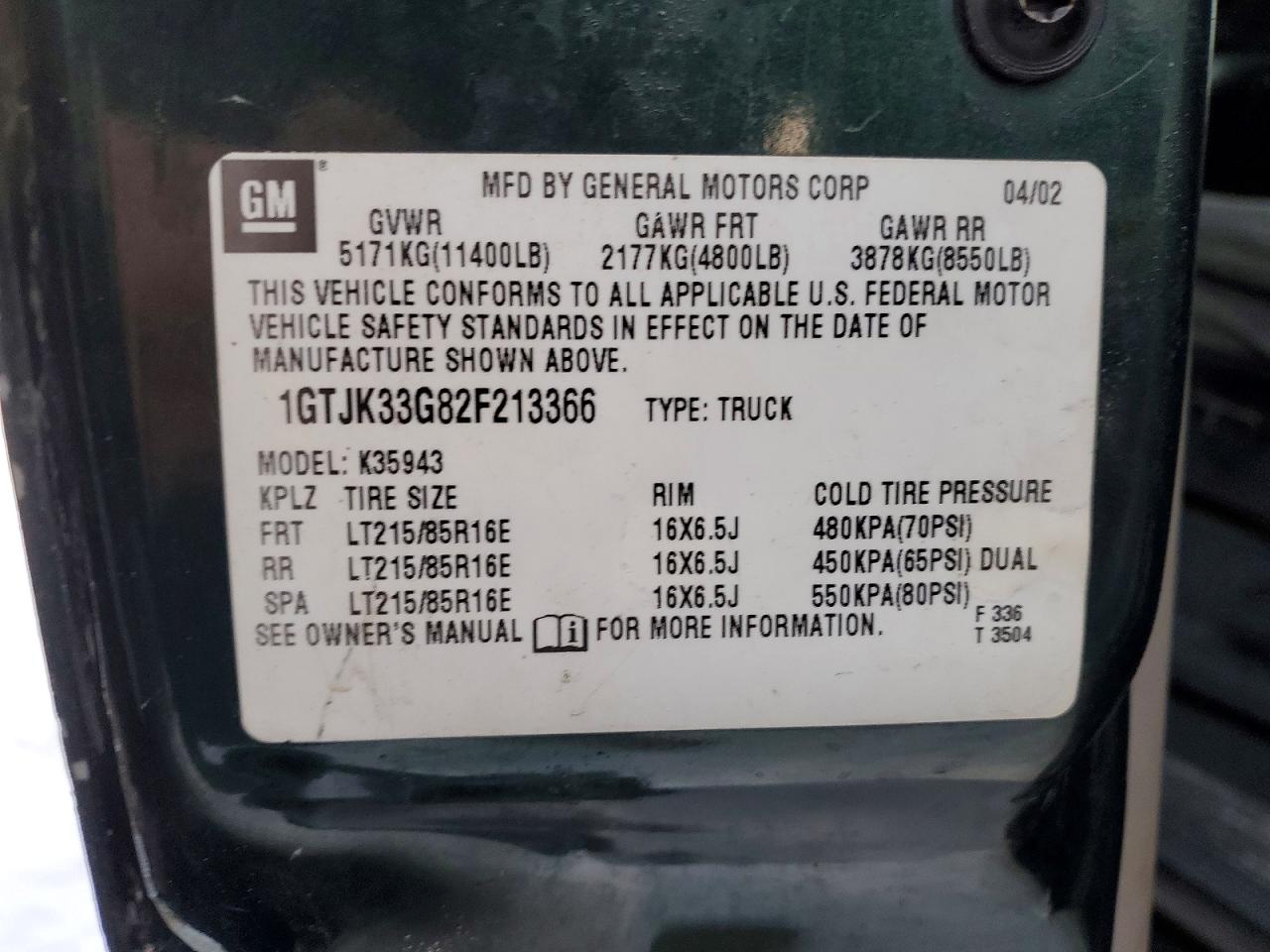 2002 GMC NEW SIERRA K3500 photo 12