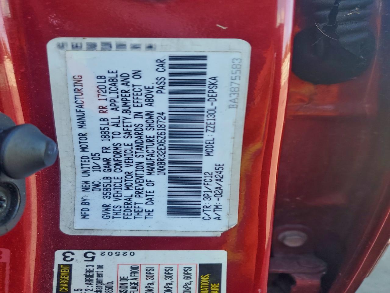 2006 TOYOTA COROLLA CE photo 12