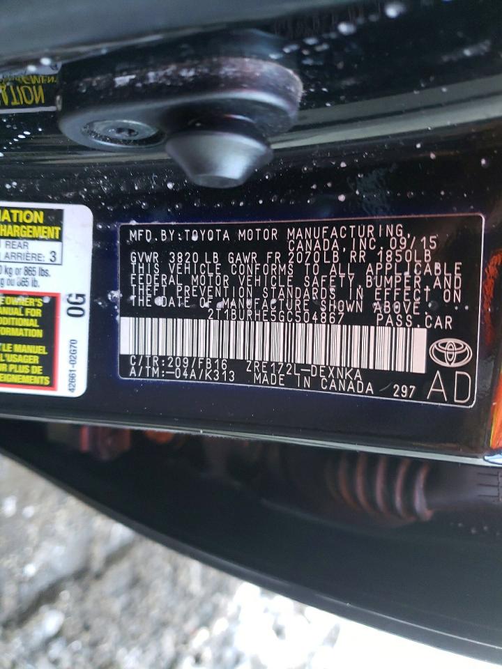 2016 TOYOTA COROLLA L photo 12
