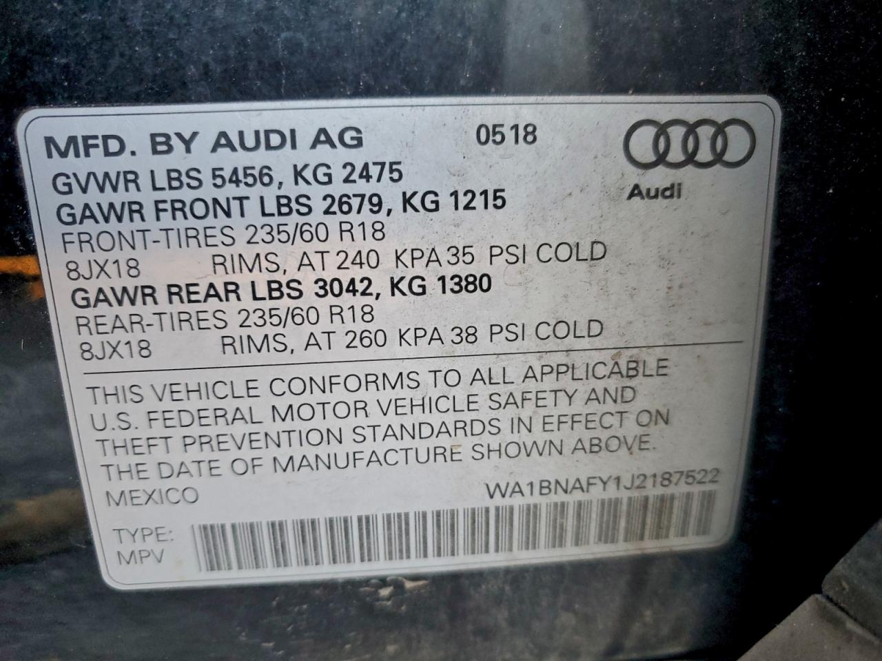 2018 AUDI Q5 PREMIUM PLUS photo 13