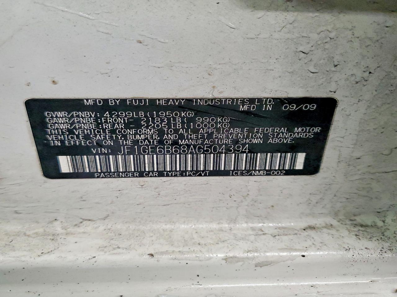 2010 SUBARU IMPREZA 2.5I PREMIUM photo 12
