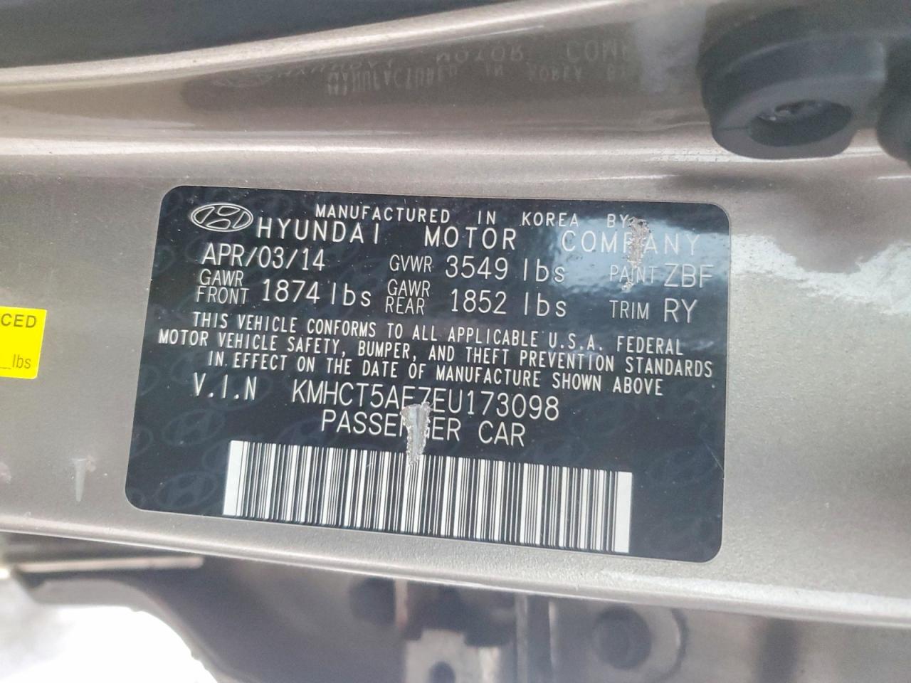 2014 HYUNDAI ACCENT GLS photo 23